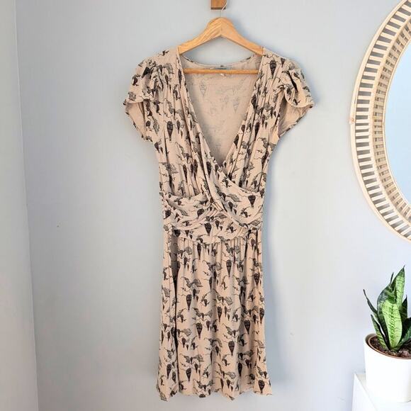 LEIFNOTES Anthropologie Up and Away Hot Air Balloon Dress, faux wrap, size S - Picture 1 of 8